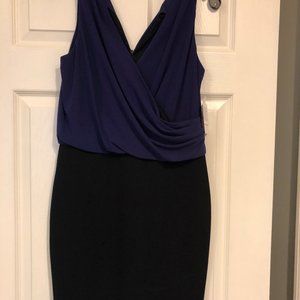 Aidan Mattox New Dress, Size 6, purple draped top with black skirt